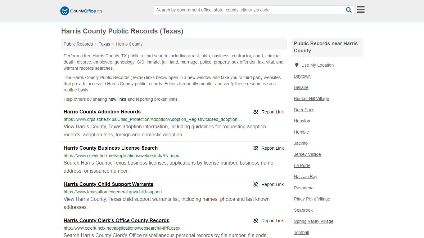 Harris County Public Records (Texas) - County Office