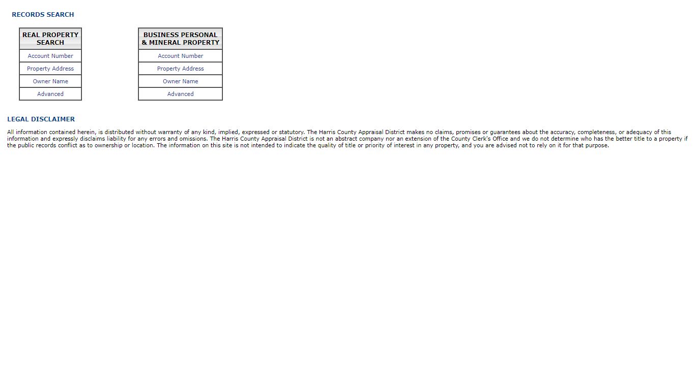 HCAD Record Search